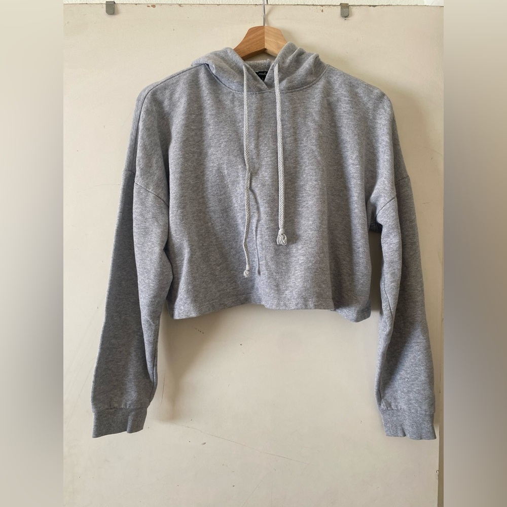 Ambiance Heather Gray Cropped Hoodie